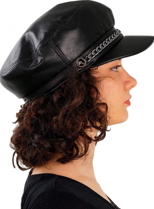 Topi Newsboy Kulit Berlapis